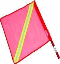 BANDERIN DE MALLA CON REFLEJANTE BASTON MADERA